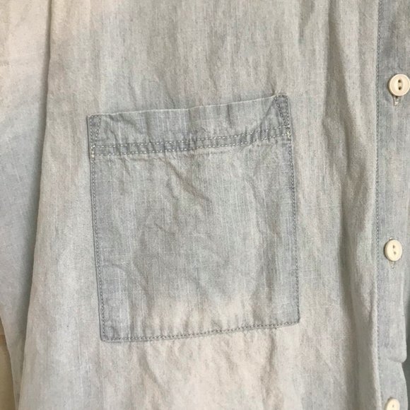DE COLLECTION Oversized Denim Short Sleeve Shirt - Picture 4 of 12